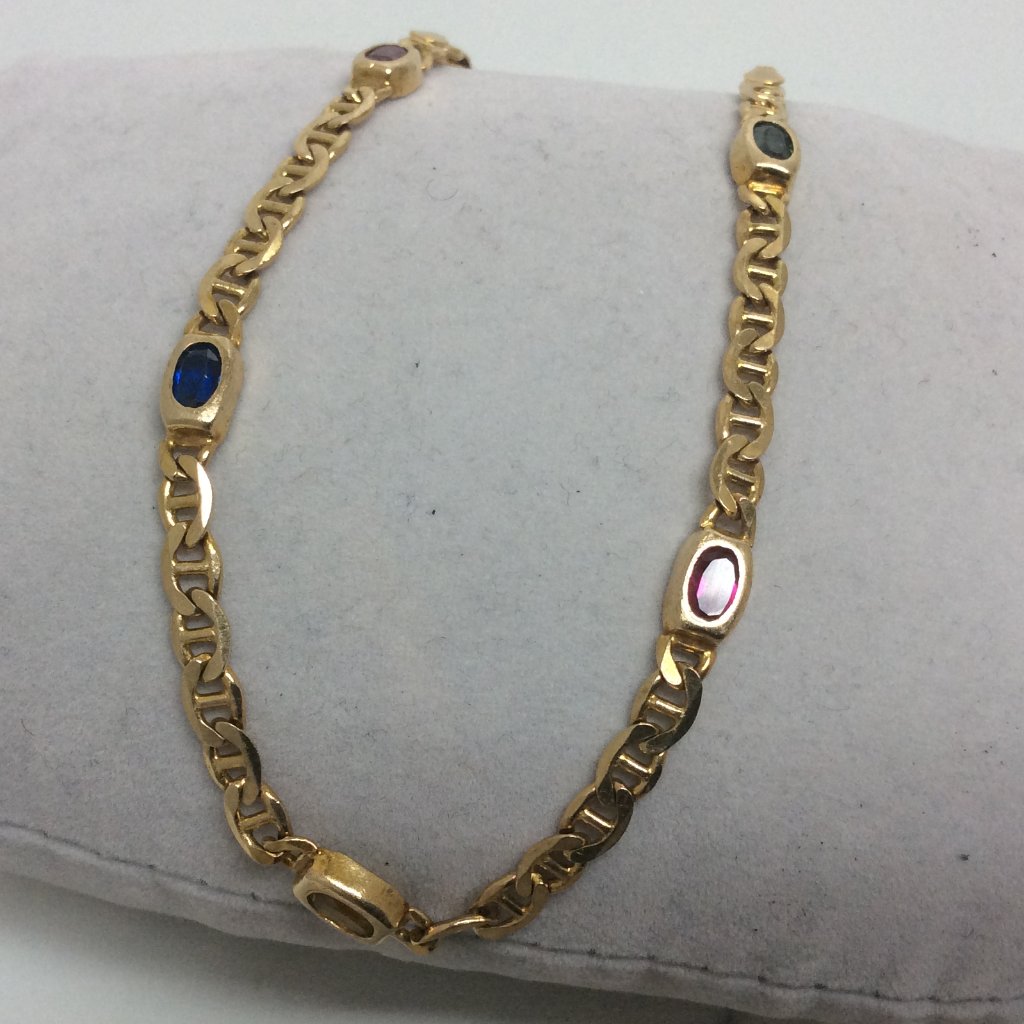 750 Gram 8 Ladys 14k Yellow Solid Real Gold Fancy Mariner Beautiful Bracelet 2255$